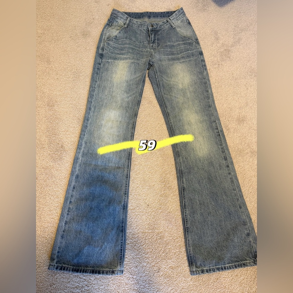 Classic Womens low rise flare Light Blue Jeans